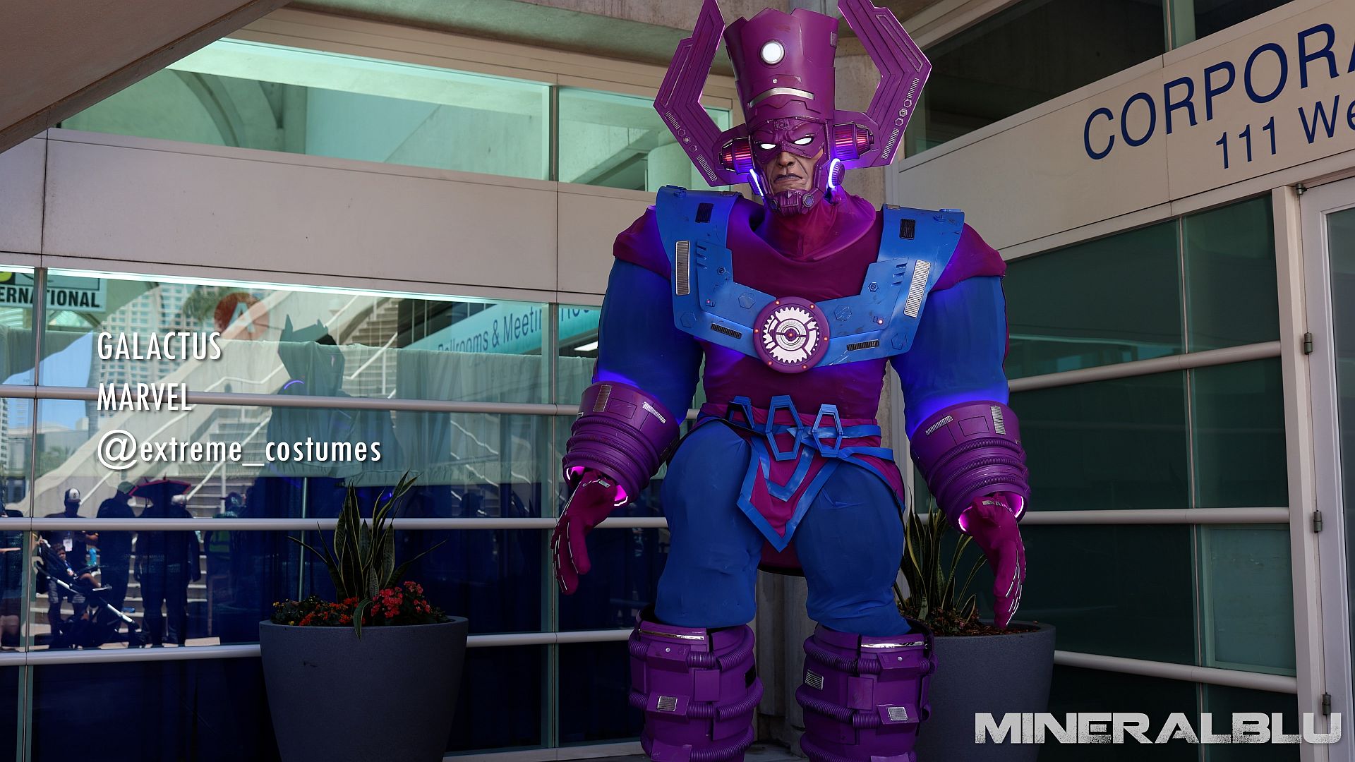 Galactus stood in the corporate area of the convention.