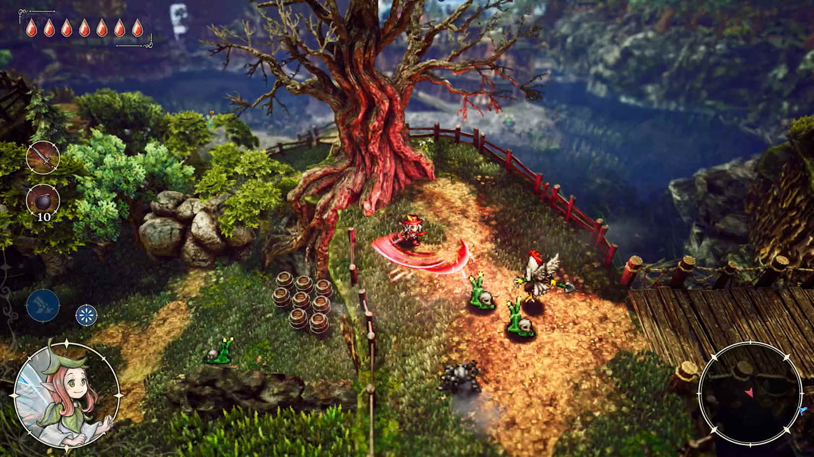 Characters do battle.