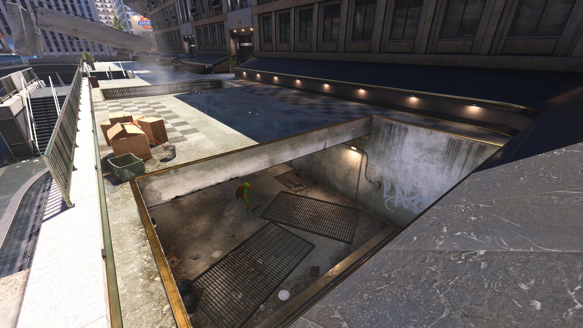 A rooftop with two open Michelangelo spots.