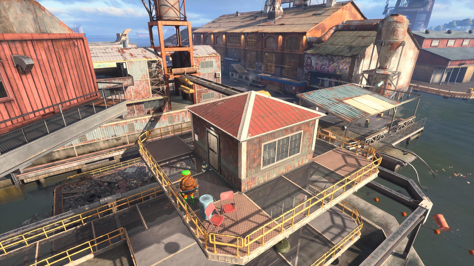 Michelangelo stands in a high place.