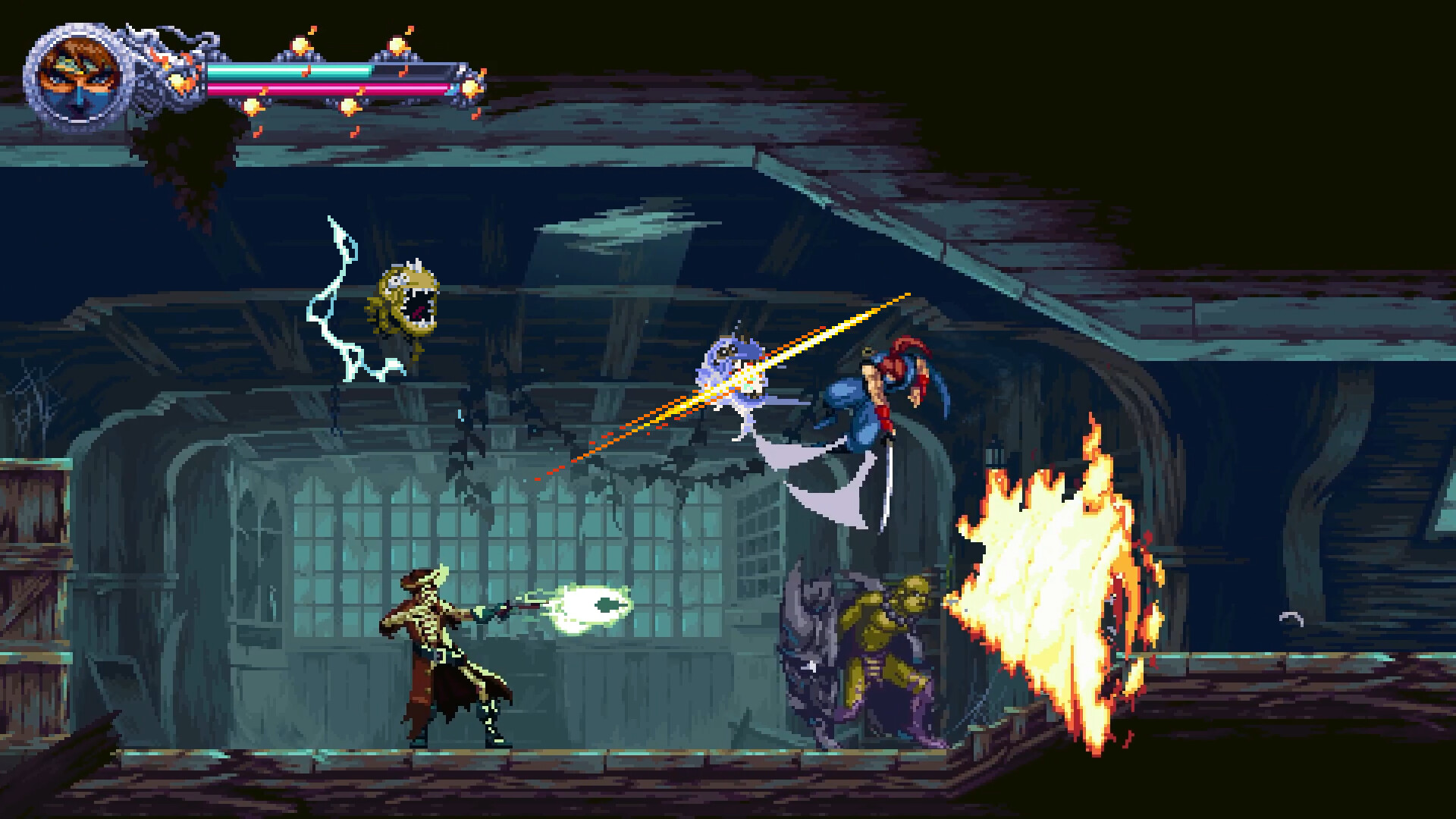 Characters do battle in Ragebound.