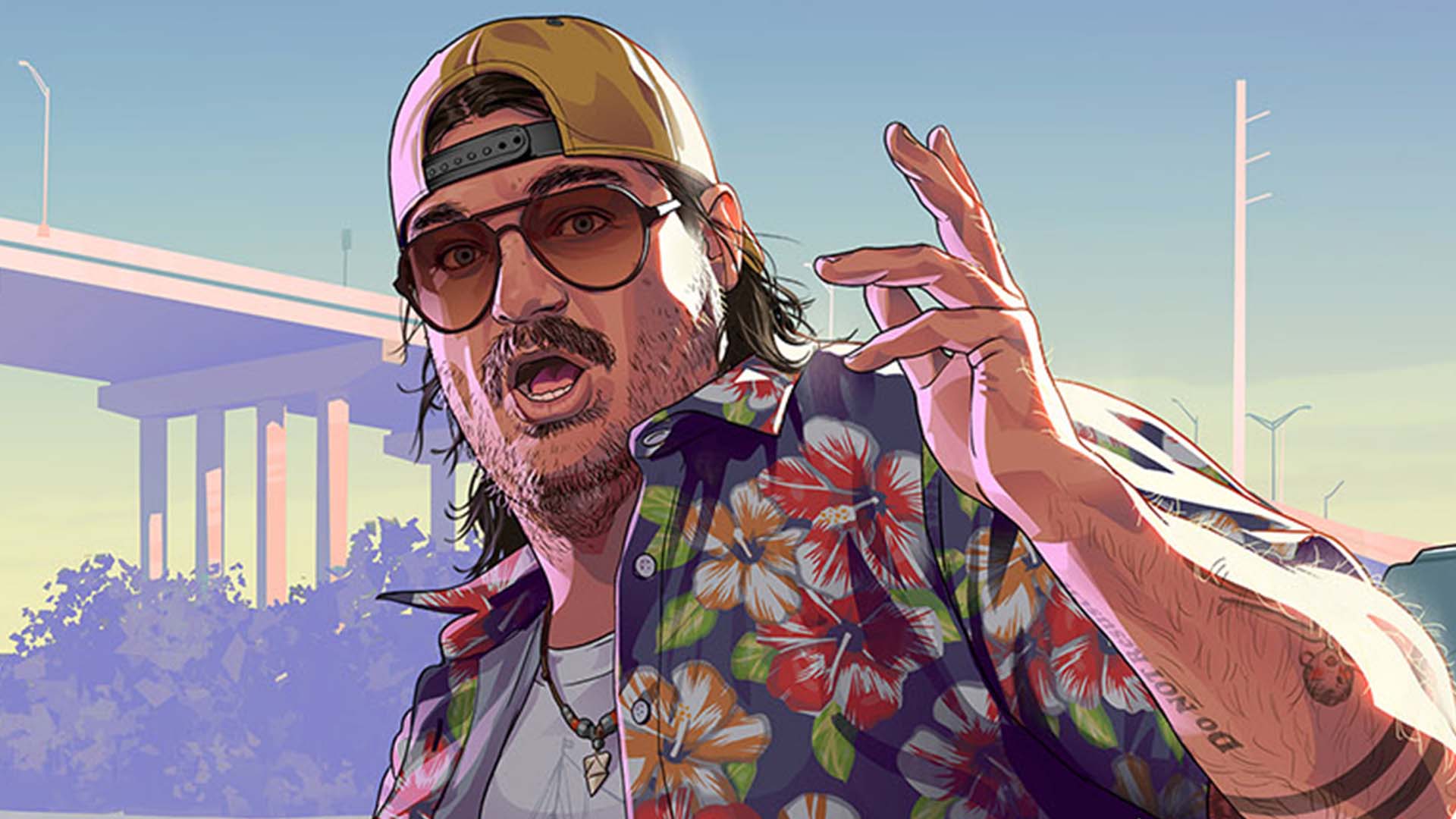 A GTA character appears beneath a bridge.