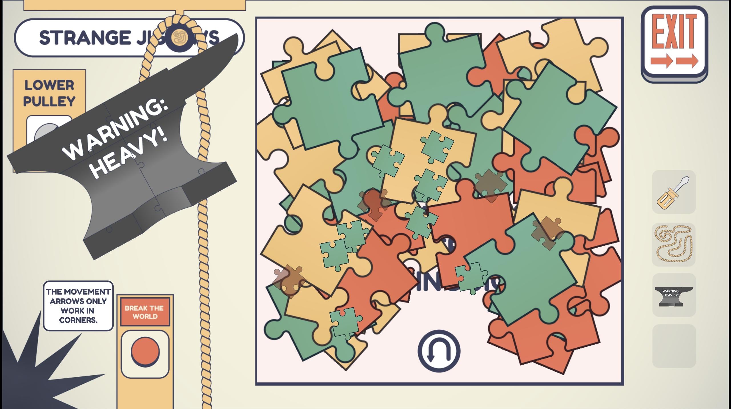 Strange Jigsaws with an anvil.