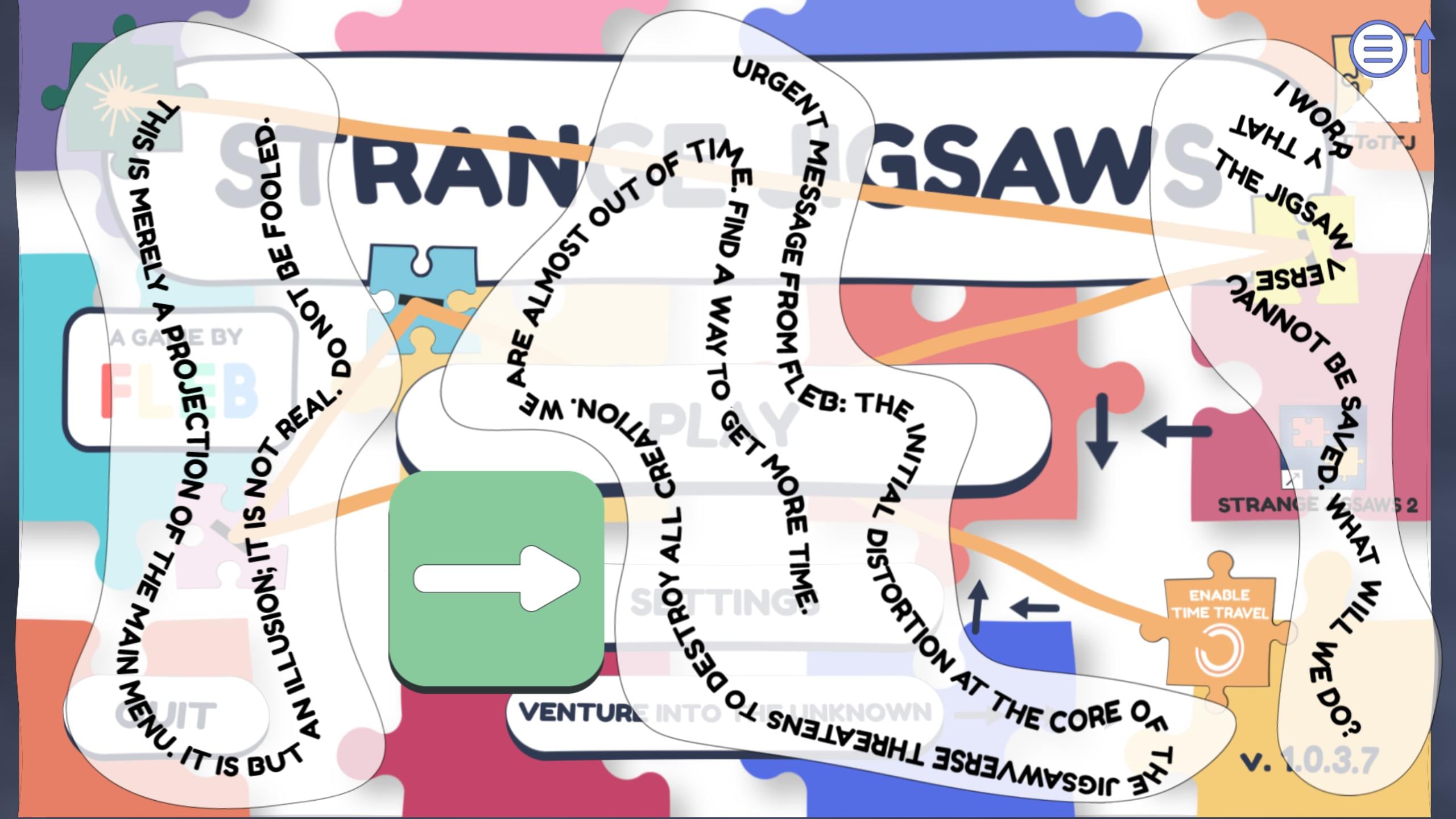 Strange Jigsaws menu maze